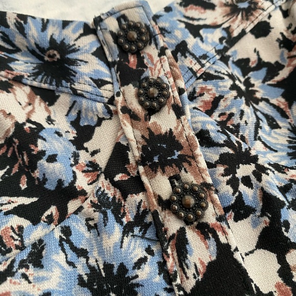 Free People New Romantics Floral Button Down Crop, XS - Picture 2 of 6